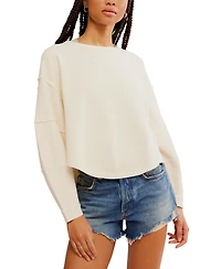 Free People Women's Total Eclipse Ribbed Dolman-Sleeve Tee