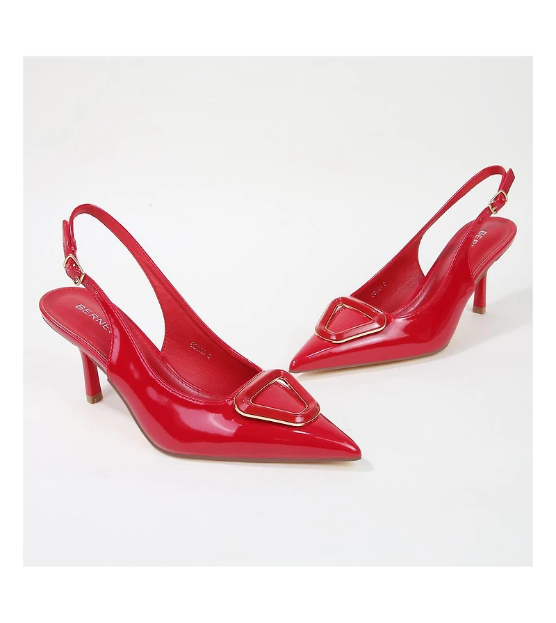 Ceira Patent Slingback Pump with Metallic Accent