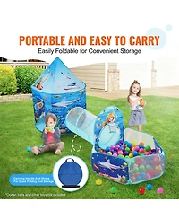 Pop Up Kids Play Tent 3 in 1 with Tunnel Basketball Hoop for Boys and Girls