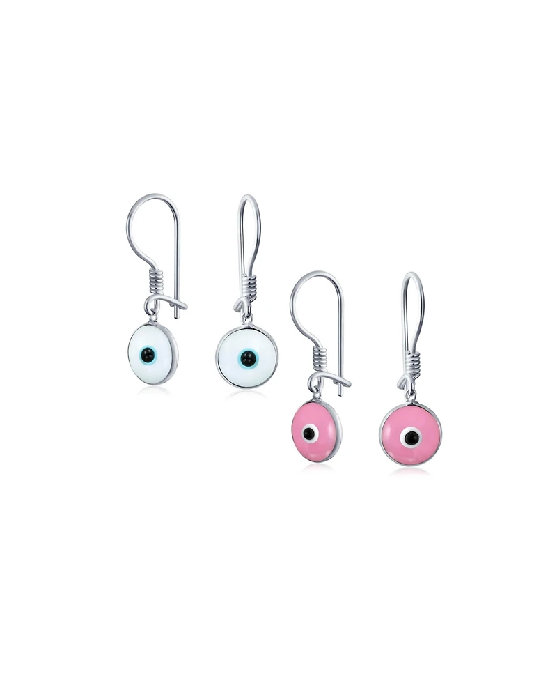 Bling Jewelry Set of 2 Spiritual Protection Nazar Evil Eye Dangle Earrings Sterling Silver