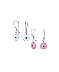 Bling Jewelry Set of 2 Spiritual Protection Nazar Evil Eye Dangle Earrings Sterling Silver