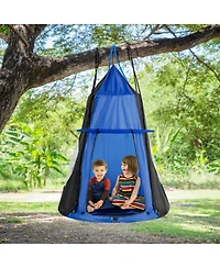 Gymax 40'' Kids Hanging Chair Swing Tent Set Hammock Nest Pod Seat