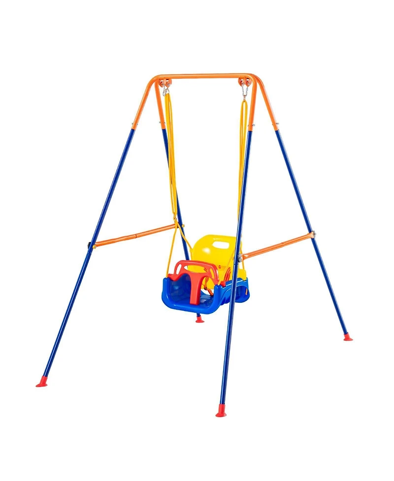 Slickblue Toddler Swing Sets for Backyard Swing Set with 4 Sandbags Foldable