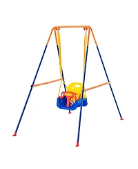 Slickblue Toddler Swing Sets for Backyard Swing Set with 4 Sandbags Foldable