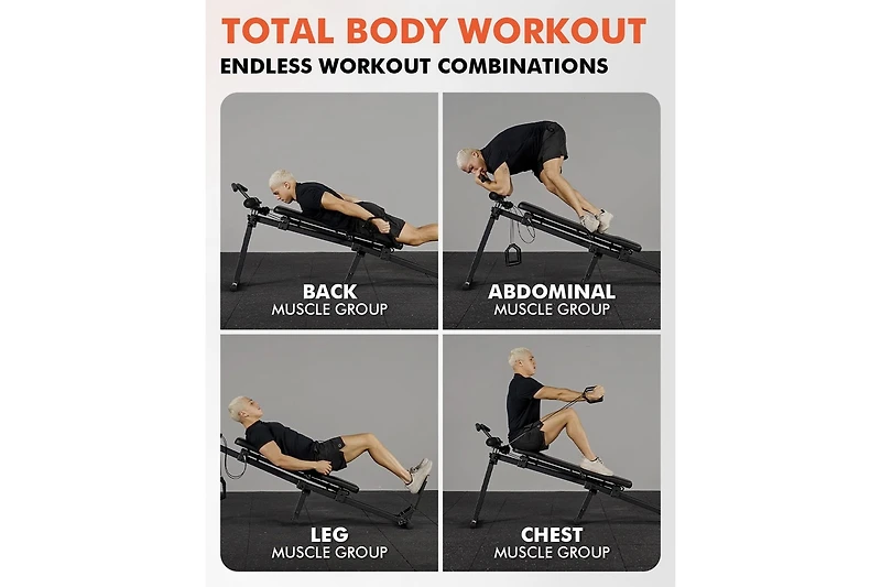 Mikolo Adjustable Seated Calf Raise Machine - Home Gym Leg Trainer with Band Pegs & Weight Plate Loading Red)