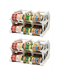 Fifo Countertop Mini Can Tracker Holds 10-24 Oz Cans, Usa Made, White (2 Pack)