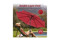 One 10ft Outdoor Market Patio Umbrella with 8 Sturdy Ribs, Tilt/Crank Push Button for Garden, Deck, Backyard and Pool