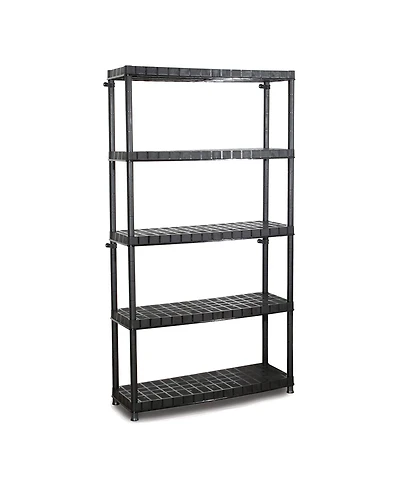 Ram Quality Products Optimo 16 inch 5 Tier Plastic Storage Shelves, Black