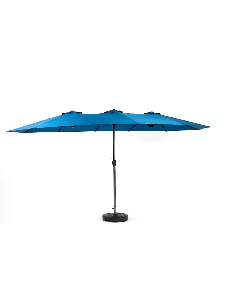 Flynama 14.8 Ft Double Sided Outdoor Umbrella Rectangular Large with Crank ( Dark blue )