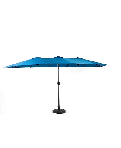 Flynama 14.8 Ft Double Sided Outdoor Umbrella Rectangular Large with Crank ( Dark blue )