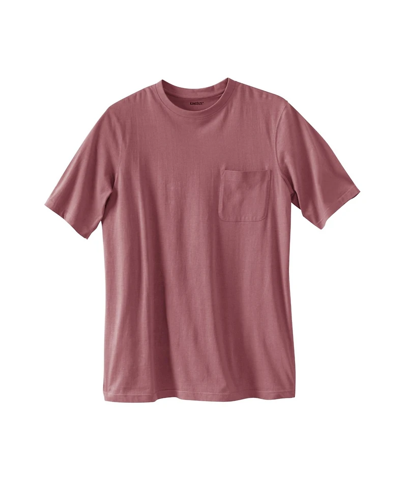 KingSize Men's Big & Tall Shrink-Less Lightweight Pocket Crewneck T-Shirt