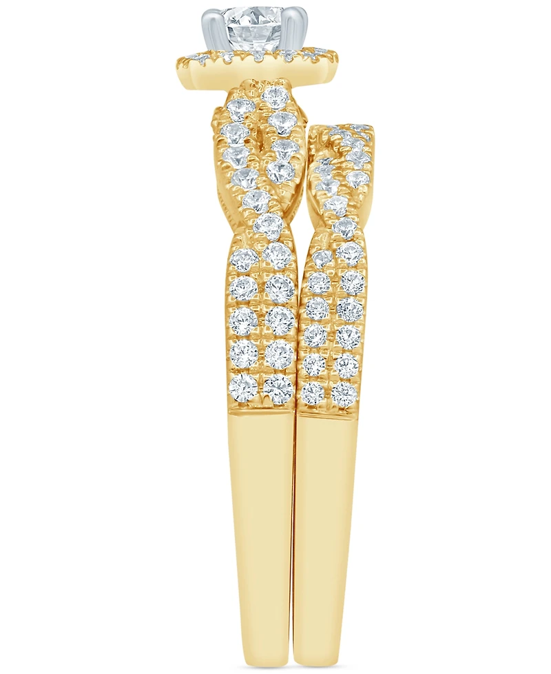 Diamond Halo Braid Style Bridal Set (3/4 ct. t.w.) in 14k Gold