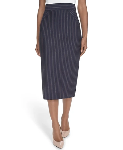 Tommy Hilfiger Women's Pinstriped Midi Skirt