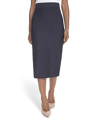 Tommy Hilfiger Women's Pinstriped Midi Skirt