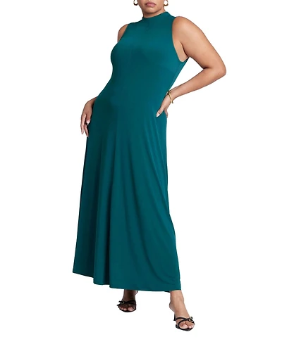 Eloquii Women's Plus Size Mock Sleeveless Maxi Dress