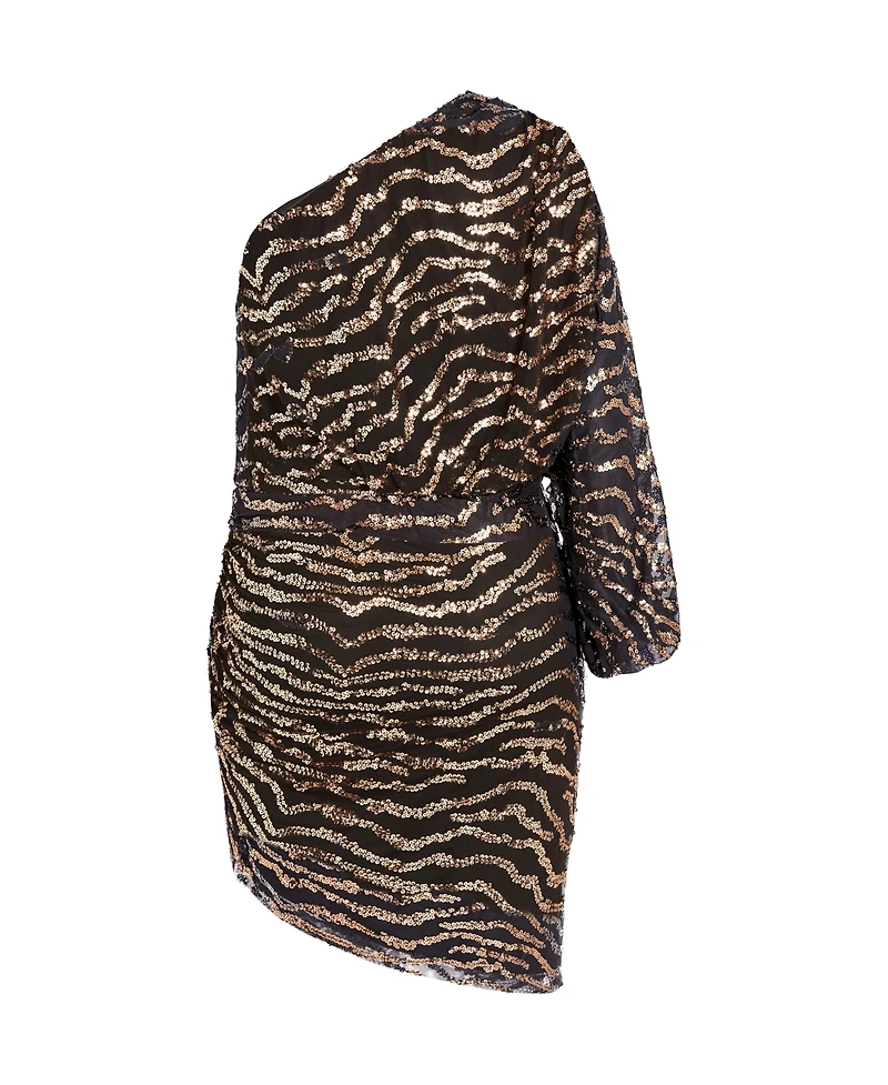 City Chic Plus Sequin Stripe Dress