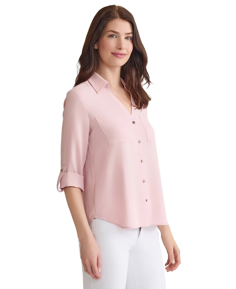 Jones New York Women's Collared Tunic Top