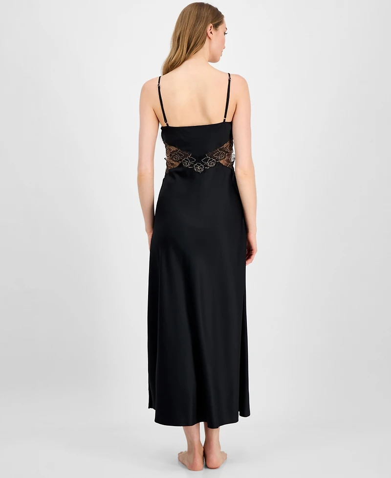 I.n.c International Concepts Women's Lace-Trim Satin Nightgown, Macy's Exclusive