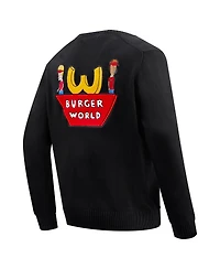 Freeze Max Men's Black Beavis and Butt-Head Burger World Cardigan