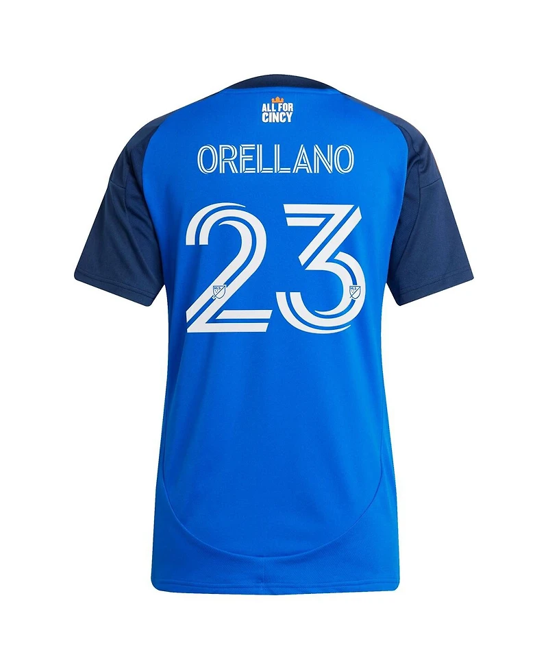 Adidas Women's Luca Orellano Blue Fc Cincinnati 2025 Orange and Legacy Kit Replica Player Jersey