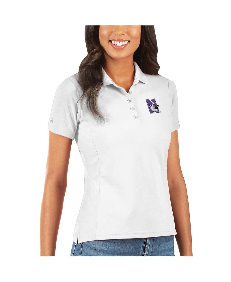 Antigua Women's White Northwestern Wildcats Legacy Pique Polo Shirt