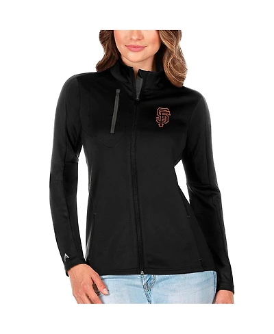 Antigua Women's Black/Charcoal San Francisco Giants Generation Full-Zip Jacket