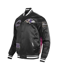 Pro Standard Men's Black Baltimore Ravens Sublimated Satin Full-Snap Jacket