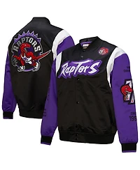 Mitchell & Ness Men's and Women's Black Toronto Raptors Vintage Team Origins Satin Full-Snap Jacket