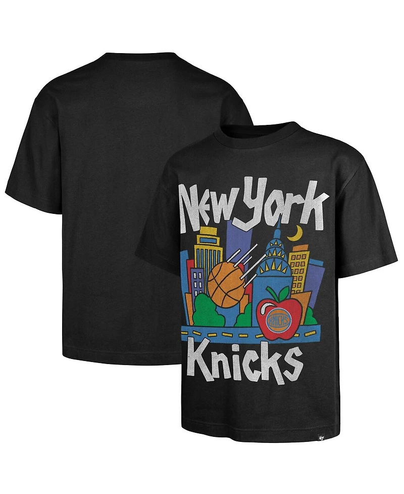 '47 Brand Men's Black New York Knicks Sigma Foundation Premium Heavyweight T-Shirt