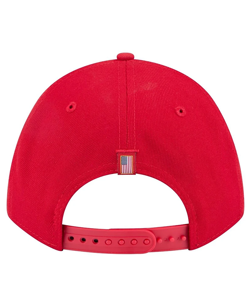 New Era Men's Red Cincinnati Reds American Flag 9FORTY M-Crown A-Frame Adjustable Hat