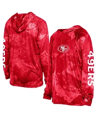 New Era Men's Red San Francisco 49ers Real Tree Xtreme Camo Raglan Long Sleeve Hooded Top