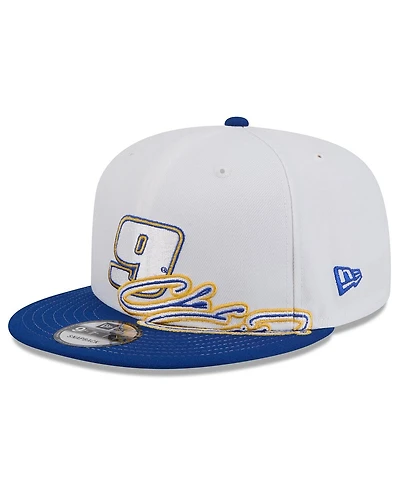 New Era Men's White/Blue Chase Elliott 9FIFTY Snapback Hat