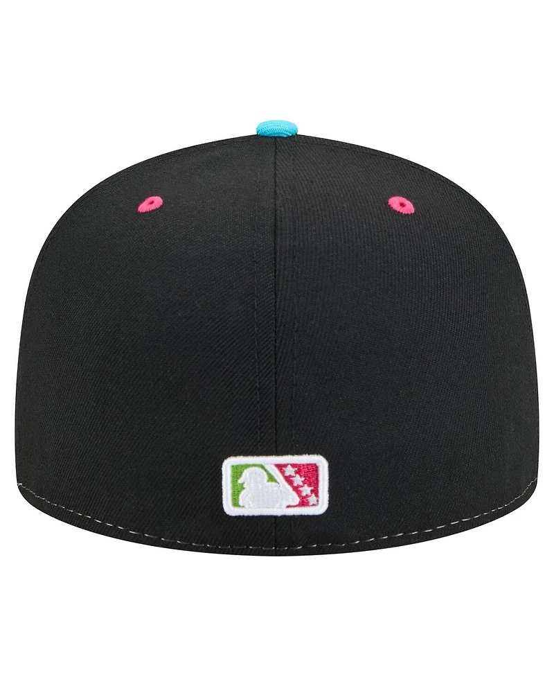 New Era Men's White/Light Green Modesto Nuts Copa de la Diversion 59FIFTY Fitted Hat