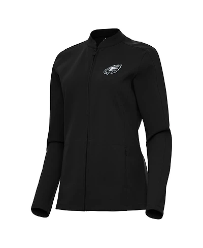 Antigua Women's Black Philadelphia Eagles Regard Full-Zip Jacket