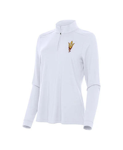 Antigua Women's White Arizona State Sun Devils Intent Quarter-Zip Top