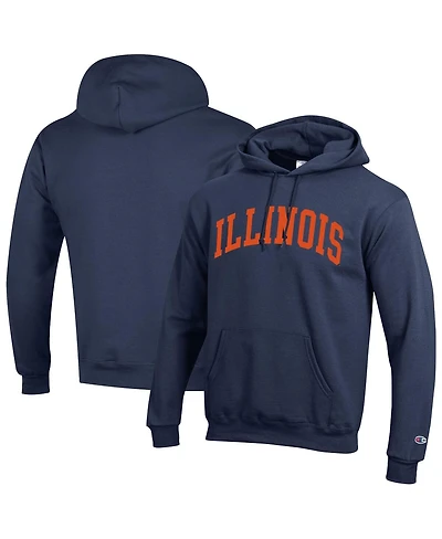 Champion Men's Navy Illinois Fighting Illini Basic Arch Fleece Pullover Hoodie
