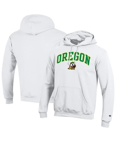Champion Men's White Oregon Ducks Arch Over Logo Pullover Hoodie