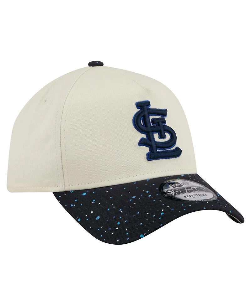 New Era Men's Cream St. Louis Cardinals Speckle A-Frame 9FORTY Adjustable Hat