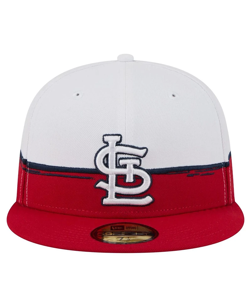 New Era Men's Red/White St. Louis Cardinals Paint Stroke 59FIFTY Fitted Hat