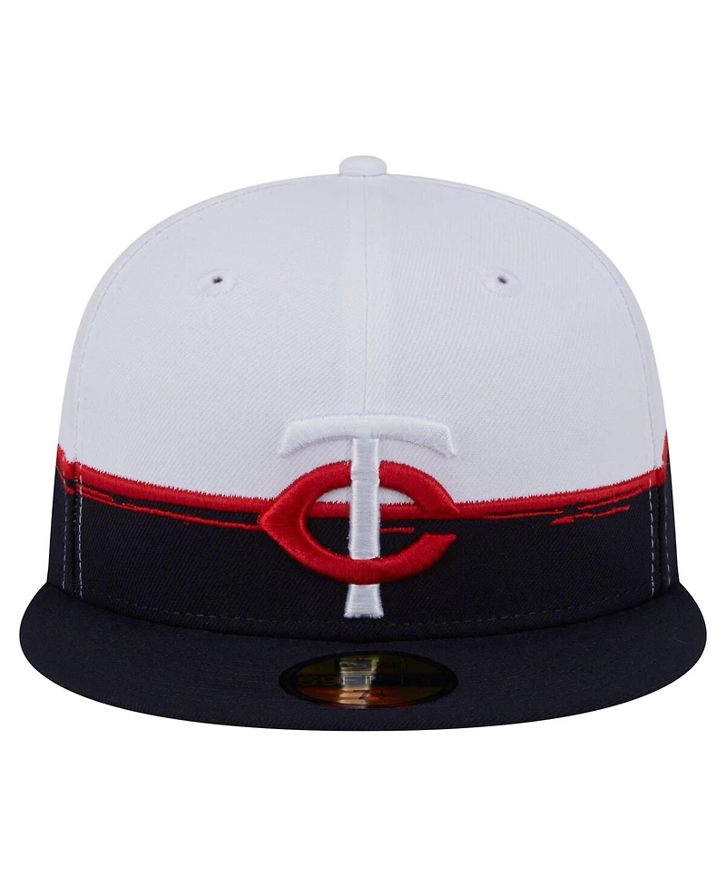 New Era Men's Navy/White Minnesota Twins Paint Stroke 59FIFTY Fitted Hat