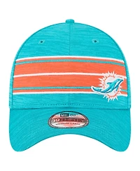 New Era Men's Aqua Miami Dolphins Stripes 39THIRTY Flex Hat
