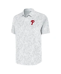 Antigua Men's White Philadelphia Phillies Lush Button-Up Shirt