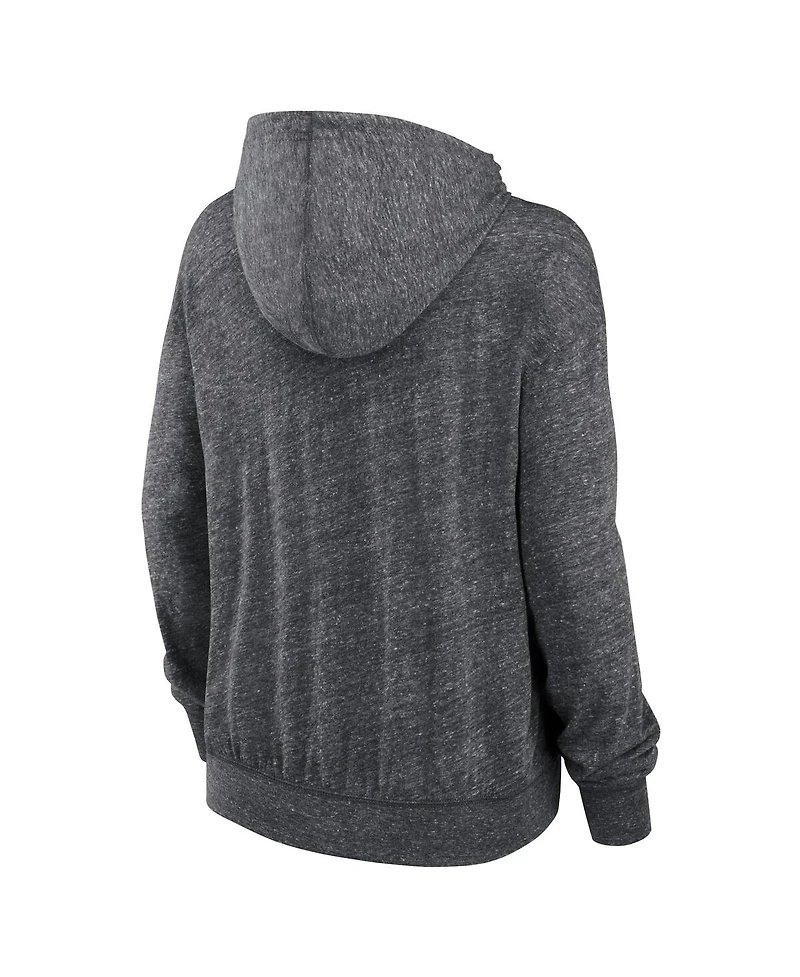 Nike Women's Heather Charcoal New York Jets Team Spirit Gym Vintage Lightweight Hoodie Top