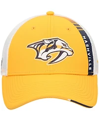 Fanatics Men's Gold Nashville Predators Authentic Pro Draft Adjustable Trucker Hat
