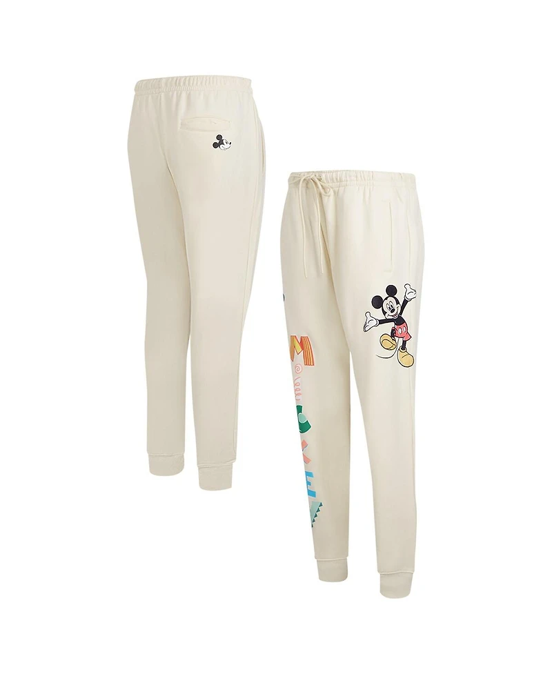Freeze Max Women's Cream Mickey Mouse Hellow Mellow Fleece Jogger Pants