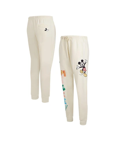 Freeze Max Women's Cream Mickey Mouse Hellow Mellow Fleece Jogger Pants