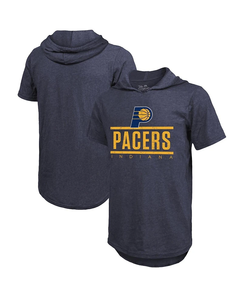 Majestic Men's Navy Indiana Pacers Tri-Blend Hoodie T-Shirt