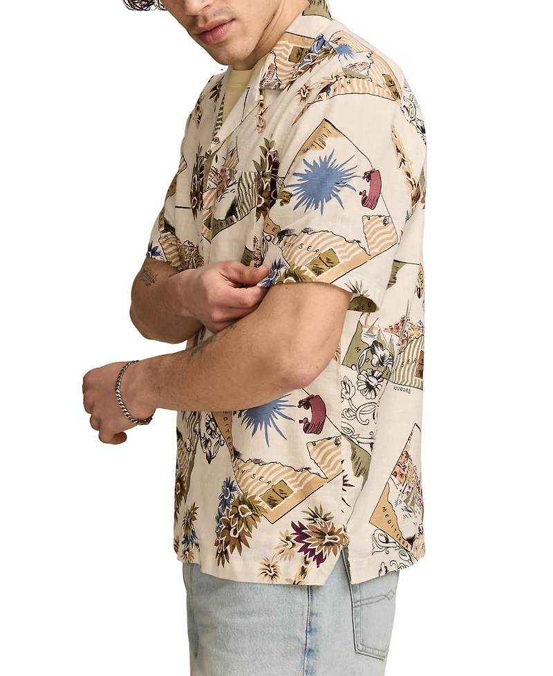 Lucky Brand Men's Mediterranean Map Graphic Shirt