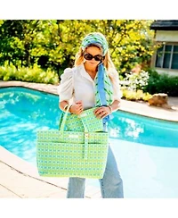 Evelyn Kate Georgia Mirror Collection Artist Designed Quilted Tote Pouch Coordinating Silk Scarf Wrap Sarong Fabric Loop Keychain Accessories