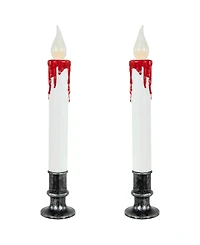 Northlight Led Dripping Blood Halloween Taper Candles with Timer, Set of 2